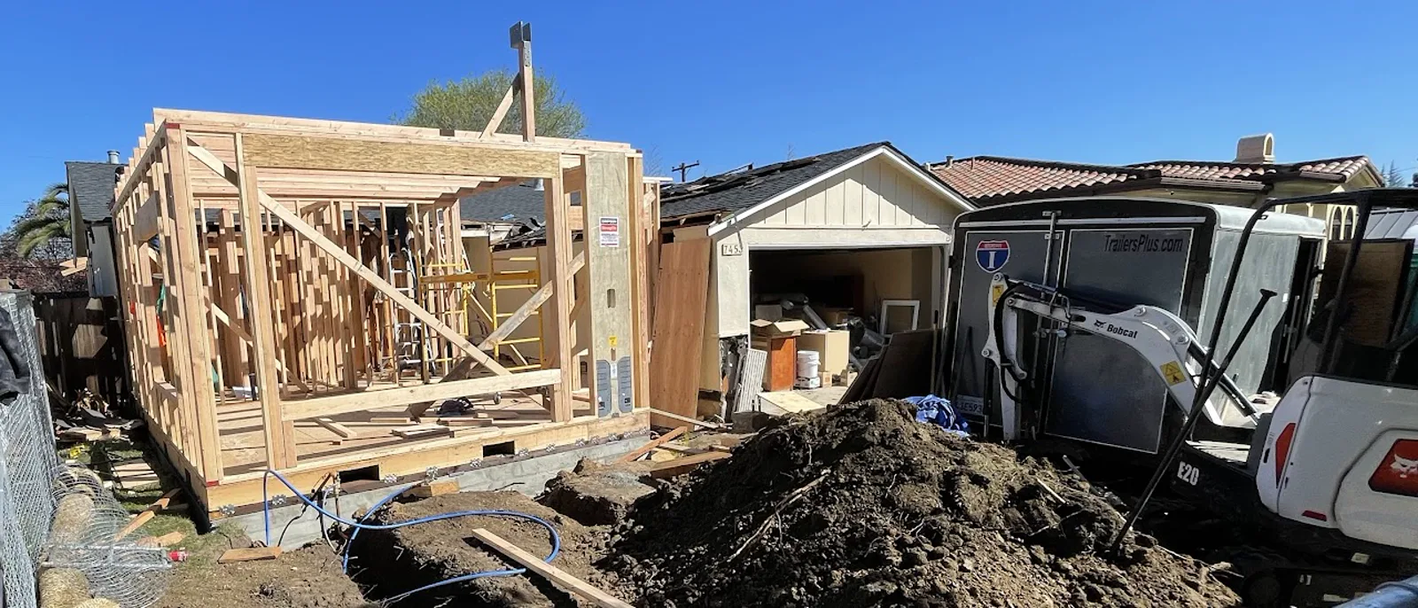 Craftsperson working with timber on a residential build